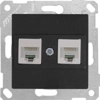 RİTA MEK TUŞ TELEFON PRİZİ 2XRJ12 SİYAH 1